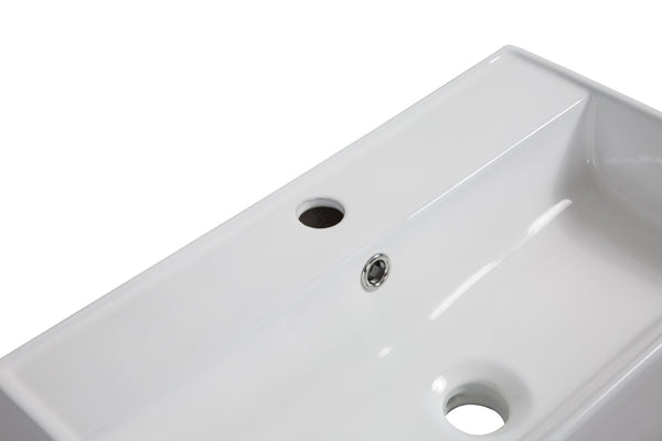 English Elm 21.6" Glossy White Ceramic Vessel Sink Rounded Rectangle Above Counter Bathroom Basin W1920P367350