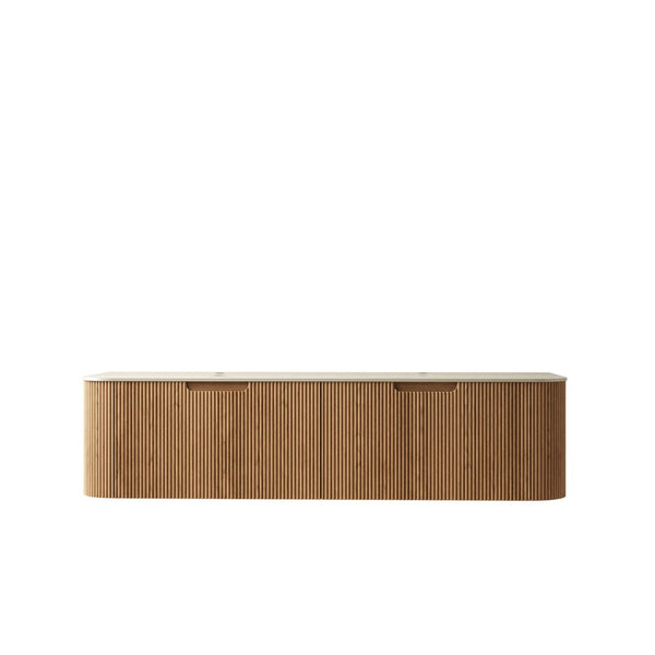 English Elm Dina Floating Plywood Bathroom Vanity with Sintered Stone Top and French Textured Drawers W2615P338029