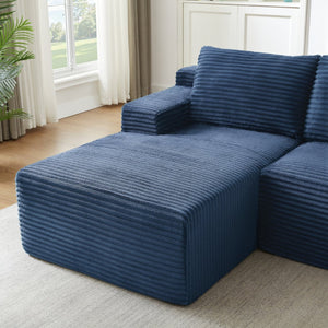 English Elm L-shaped Cloud Sectional Corduroy Sofa Deep Seat Sleeper for Modern Living Spaces W2339P424646