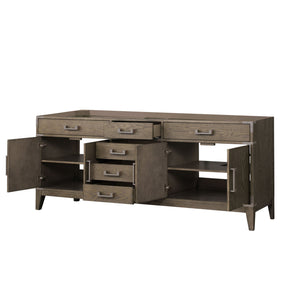 English Elm Grey Oak Double Bath Vanity - Spacious 80" W X 22" D With Soft-Close Drawers & Ample Storage Space B2731P259930