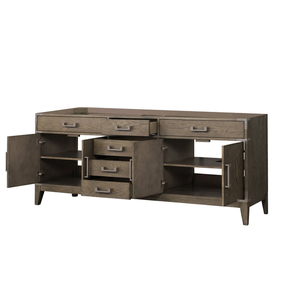 English Elm Grey Oak Double Bath Vanity - Spacious 80" W X 22" D With Soft-Close Drawers & Ample Storage Space B2731P259930
