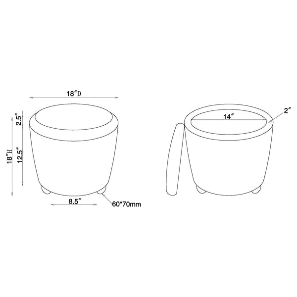 English Elm Corvair Plush Faux Sheepskin Round Storage Ottoman with Hidden Compartment and Natural Wood Feet - Cozy Accent Seat Green B062P299980