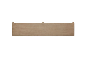 English Elm 72" Entertainment Console Sand Finish - Solid Wood + MDF, Power Ready, 4 Cabinets, Transitional Design B2699P226094