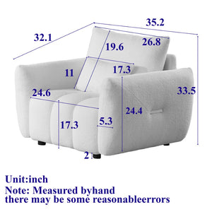 English Elm Mh35.2'' Teddy Fleece Lounge Chair Plush Upholstered Accent Seat for Bedroom or Office Green W1193P422125