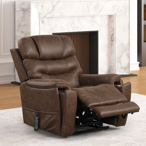 English Elm Walnut Guinevra Transitional Lift Chair with Dual Motors, Steel Seat Box, USB Port, Wired Controller B2741P387683
