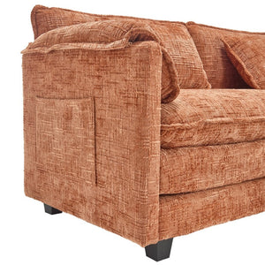 English Elm United Cozy Two-Seat Chenille Sofa With Detachable Armrests, Footstools, And Side Pockets For Comfort P1 W1568S00141-GIGA