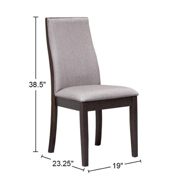 English Elm Set Of 2 Stylish Fabric Upholstered Dining Chairs In Deep Espresso For Modern Elegance And Comfort B016P223110-GIGA