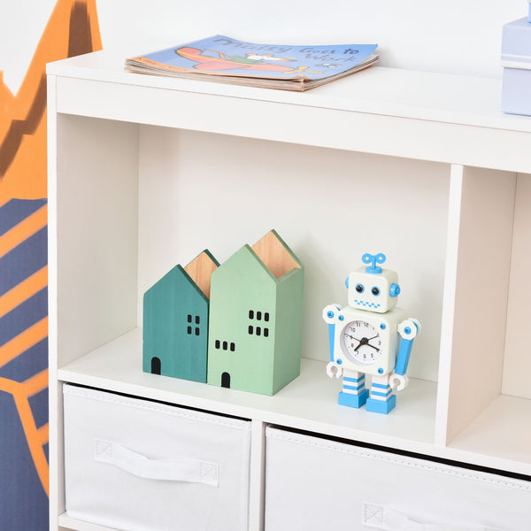 English Elm HOMCOM Kids Storage Bookcase Organizer with 8 Compartments & 3 Drawers, Stable MDF Shelf for Toys W2225P200500