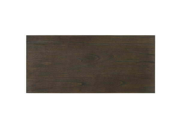English Elm Billie Extendable Farmhouse Dining Table Seats Eight Distressed Walnut Wood Finish B2749S00002