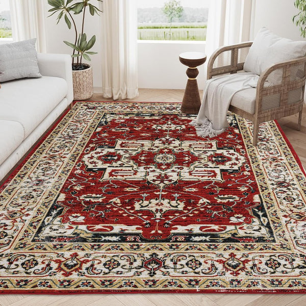 English Elm Area Rug 6X9 Vintage Bohemia Floral Design - Non-Slip, Washable, Perfect For Living Rooms & Bedrooms W2907P265126