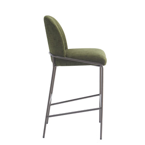 English Elm Christopher Knight Home® - Galen Upholstered Metal Barstool Set of 2 with Plush Stain-Resistant Fabric, Ergonomic Modern Design Green N775P290453N