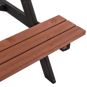 English Elm 75" Solid Fir Outdoor Picnic Table Set with Benches Two-tone Finish Heavy Duty Patio W1422P385498