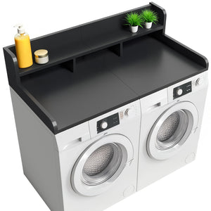 English Elm Washer Laundry Countertop 54" x 27.5" Double-Layer MDF Topper with Raised Edge & Non-Slip Pads Black W2641P309072