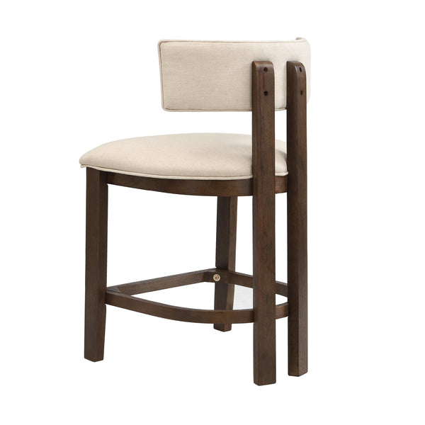 English Elm Christopher Knight Home® - 26" Counter Height Bar Stool with Padded Upholstery and Rubberwood Frame, Contemporary Comfort Set of 2 Beige,Walnut N771P345970T