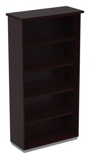 OSP Home Furnishings Tuxedo Five Shelf Bookcase Sleek Vertical Storage for Modern Living Rooms and Offices TUX-56-DKR