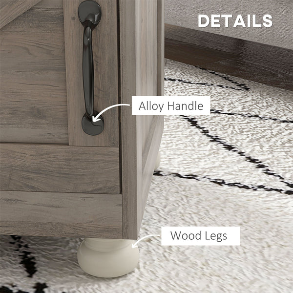 English Elm Homcom Farmhouse Small Side Table With Open Shelf & Cupboard, Stylish Gray End Table For Living Room W2225P229444