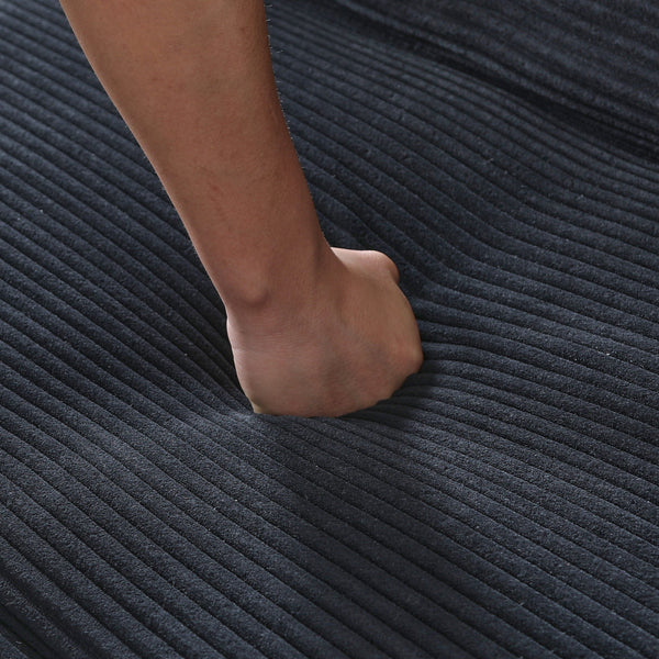 English Elm This 66-inch corduroy sofa bed with button-back design, sturdy wood frame, comfy sponge cushions, 500lb capacity Black W3371P311444