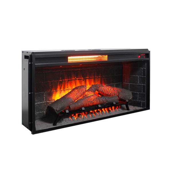 English Elm 36 Inch Infrared Quartz Fireplace Insert with Trim Kit 3d Ember Bed Touch Control W1769P405042