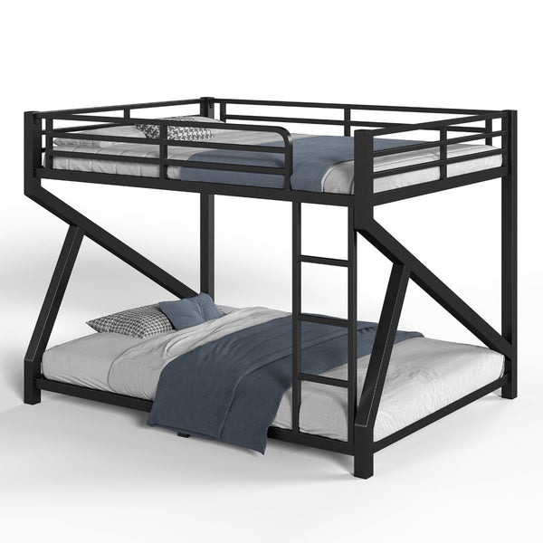 English Elm Twin Xl Over Queen Metal Bunk Bed Low Profile Steel Frame for Guest Rooms W5305S00034