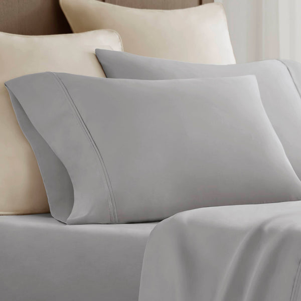 English Elm 4-Piece Cal King Sateen Sheet Set - Luxurious 100% Egyptian Cotton In Elegant Gray For Ultimate Comfort B035P381326