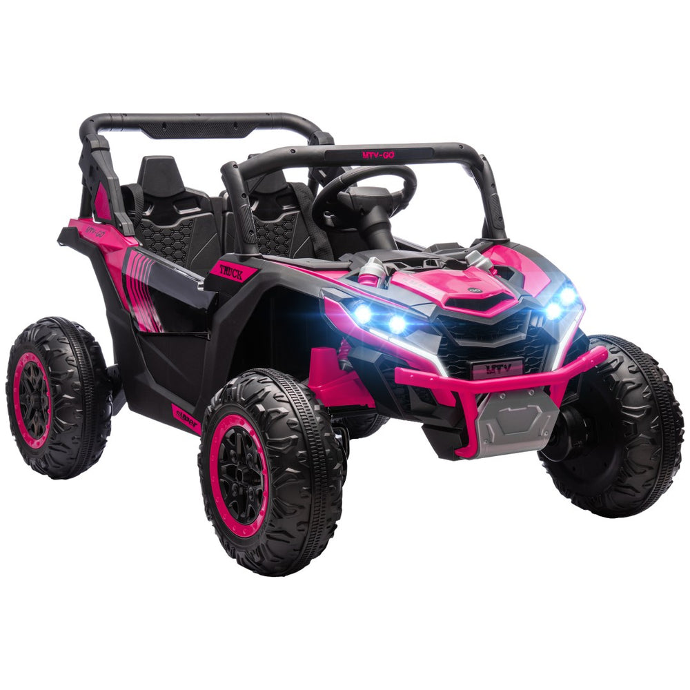 English Elm Aosom 12v Electric Kids Ride on Utv with Remote Control Suspension and Music System Pink W2225P229517
