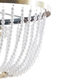 Hampton Hill Melrose Modern/Contemporary 2-Light Beaded Chandelier FB150-1159 Antique Brass/White