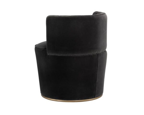 Sunpan August Lounge Chair - Elegant Blush Pink or Shadow Grey with Antique Brass Frame for Stylish Spaces