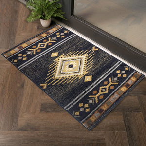 English Elm Tribes Black 2 Ft. X 3 Ft. Southwestern Area Rug - Durable, Stylish, Family-Friendly Flooring Solution B186P180983-GIGA