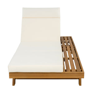English Elm Christopher Knight Home® - Lounge Chaise Set With Adjustable Headrest, Acacia Wood Frame & Water-Resistant Cushions For Outdoors N770P253442T_N770P285267B