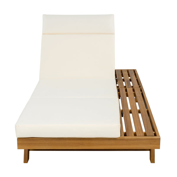 English Elm Christopher Knight Home® - Lounge Chaise Set With Adjustable Headrest, Acacia Wood Frame & Water-Resistant Cushions For Outdoors N770P253442T_N770P285267B