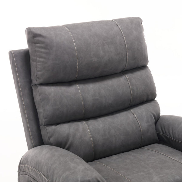 English Elm 21"seat Large Electric Power Lift Recliner Chair with 8-Point Vibration Massage, Lumbar Heat, Remote Control and Cup Holders for Easy Standing Comfort and Pocket Storage Grey W311P316093