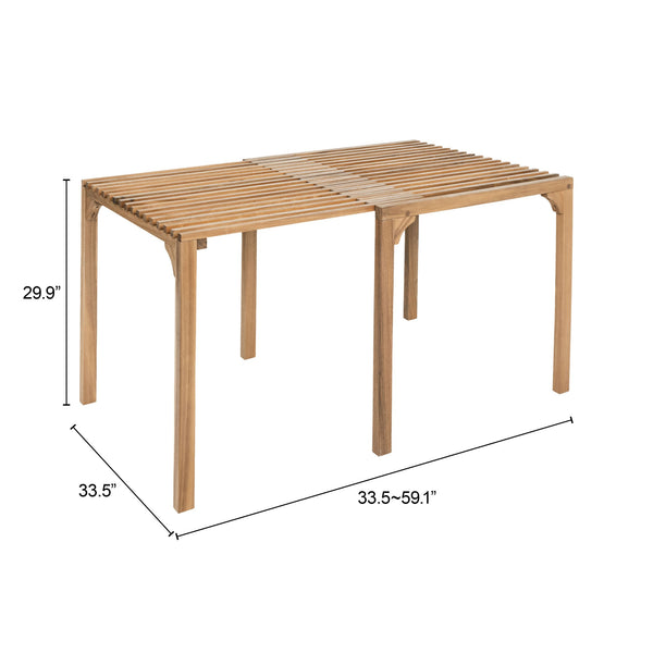 Zuo Modern Riviera Extendable Dining Table Natural – Solid Acacia Wood, Stylish Design For Indoor & Outdoor Use Natural Solid Acacia Wood 704154-zuo-modern
