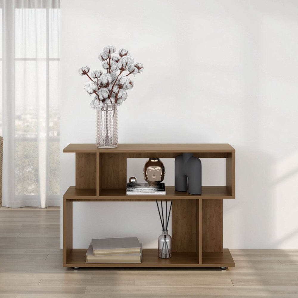English Elm Natural Oak Slim Open Shelf Console Table for Entryway Living Room or Office B062P476875