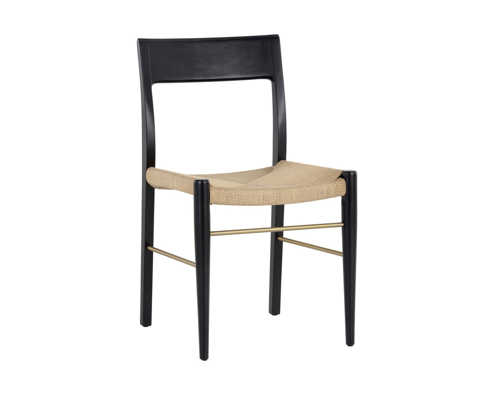 Sunpan Bondi Dining Chair Set of 2 - Timeless Modern Design with Hand-Woven Rope and Sustainable Beech Wood Black