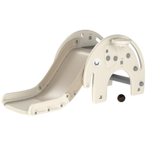 English Elm Qaba Elephant Toddler Slide Climber with Basketball Hoop for Playroom Fun W2225P229338