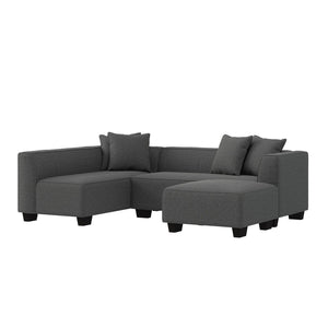English Elm Marston Corduroy L-shape Sectional Sofa Deep Seating Six Seat Modern Living Room B127S00002