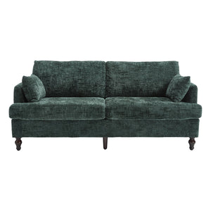English Elm Modern chenille 2-seater sofa with LED lighting, USB charging, storage pocket, sturdy wood legs Emerald W395P318546