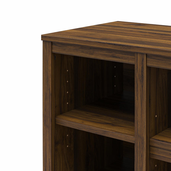 English Elm Parsons TV Stand for TVs up to 50" with ample open shelving, cord management, modern oak finish Walnut B2733P384502