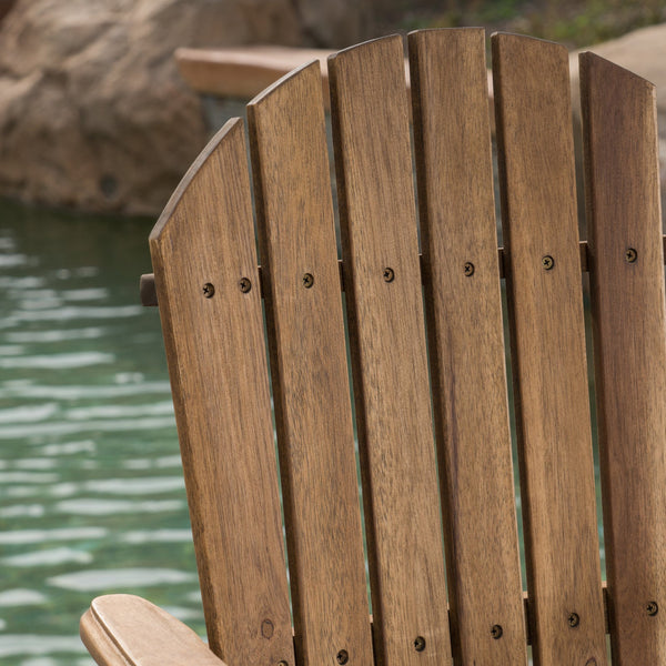 English Elm Christopher Knight Home® - Outdoor Acacia Wood Adirondack Barstools Set of 2 — Weather-Resistant Slat-Back High Seat, Handcrafted Appeal Natural Stained 61680.00NTLS