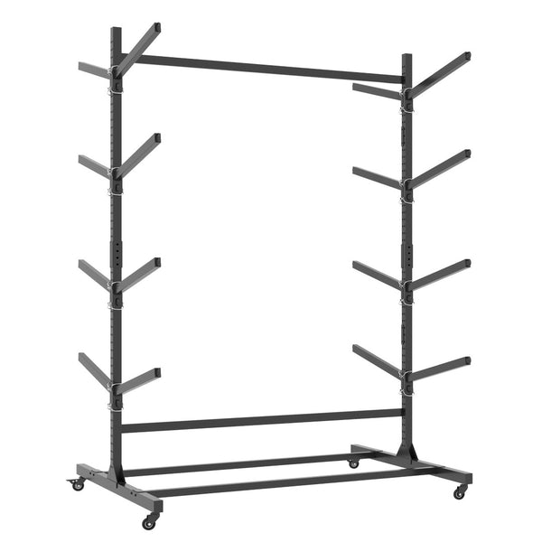 English Elm 82"h Freestanding Steel Kayak Storage Rack Holds 8 Boards with Locking Wheels T2398P313238