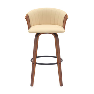 English Elm Diana Mid-century Swivel Barstool Walnut Frame Faux Leather Seat for Kitchen or Home Bar B2736P464833