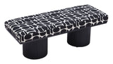 Botoia Bench Black & White 110183 Zuo Modern