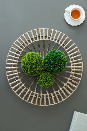 English Elm Set of 3 Jennings Metal Discs Decorative Wall Shields with Floral Medallion Center for Mantel Decor W2078P318076