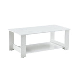 English Elm A Modern and Practical White Coffee Table. The Double Layered Coffee Table Is Made Of Mdf Material,. Suitable For Living Room, Bedroom, and Study.Ct-16