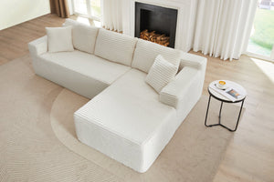 English Elm L-Shaped Modular Sectional Sofa – Effortless Comfort, No Assembly, Plush Corduroy For Living Spaces W2339P294925