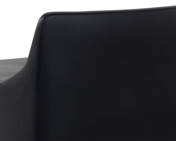 Sunpan Ledger Stool - Contemporary Sculpted Design in Sealed Concrete for Indoor and Covered Outdoor Spaces Black