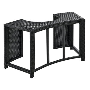 English Elm Spa Surround Spa Frame Patio Rattan Sofa Set with Storage, Mini Foam Cushions, Durable Steel Frame, Weather-Ready Comfort Beige SZ000060AAA