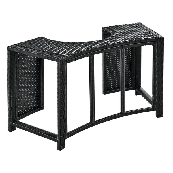 English Elm Spa Surround Spa Frame Patio Rattan Sofa Set with Storage, Mini Foam Cushions, Durable Steel Frame, Weather-Ready Comfort Beige SZ000060AAA