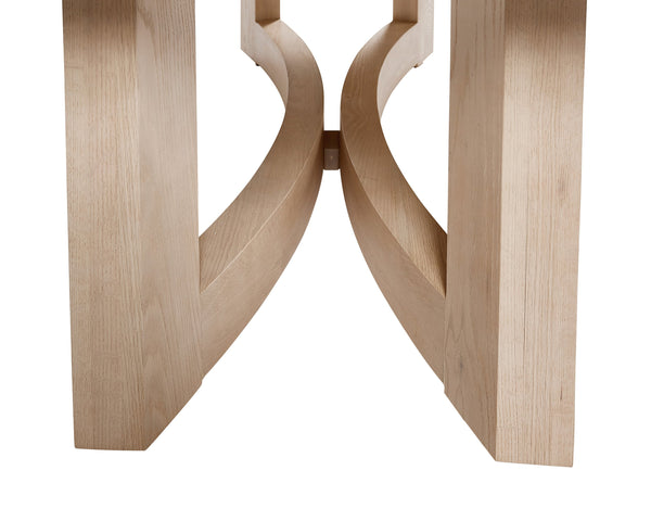 Sunpan Arezza 90.5" Sculptural Dining Table in Light Wash Oak - Scandinavian Design for Modern Homes