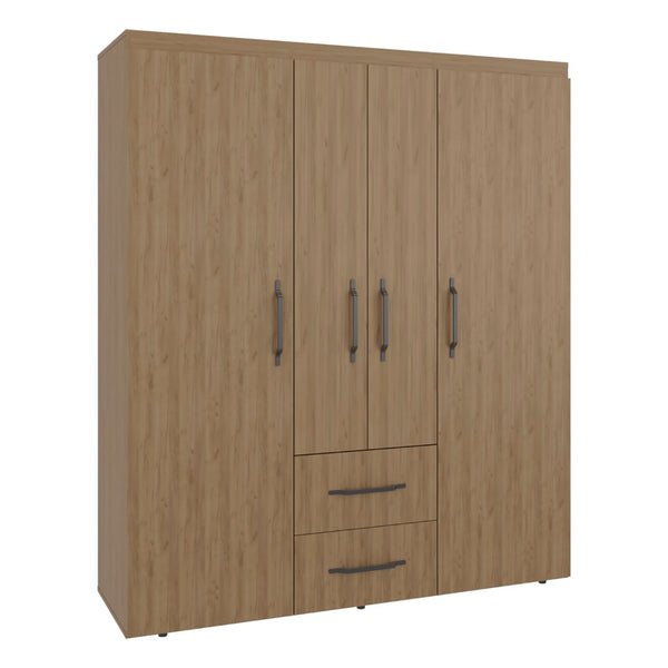 English Elm Bethel Slim Profile Wardrobe Armoire with Hanging Rods Open Shelves and Drawer B128S00244